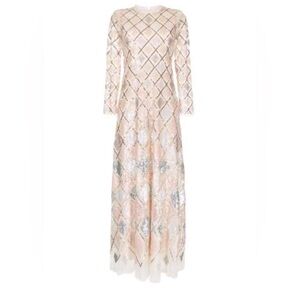 Needle & Thread Pink and Blue Off the Shoulder Gown